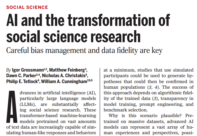 AI and social science research — LLM paradigms